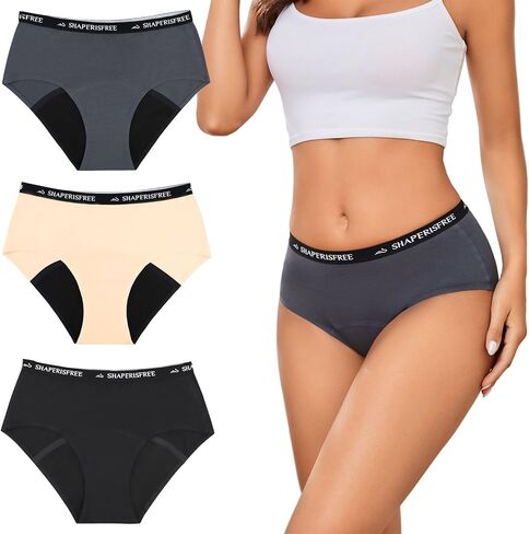 Incontinence Underwear for Women Leakproof 2.0 High Absorbency Period Panties Ladies Leakproof Menstrual Bladder Control Washable Cotton Briefs Multipack in Kuwait