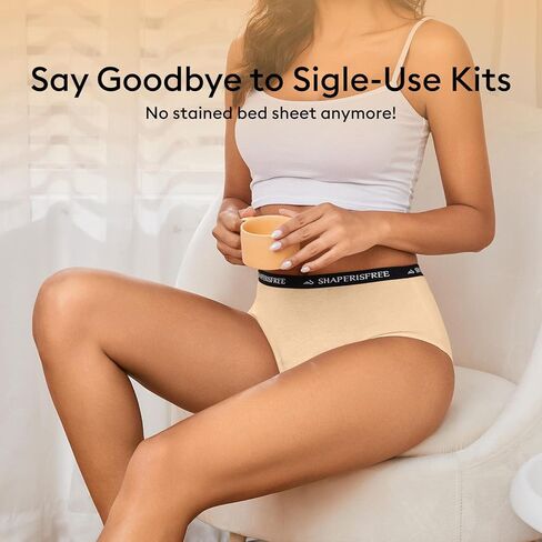 Incontinence Underwear for Women Leakproof 2.0 High Absorbency Period Panties Ladies Leakproof Menstrual Bladder Control Washable Cotton Briefs Multipack in Kuwait