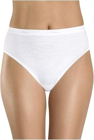 Hanes Cotton Hi-Cut White Panties 7 Pack (10, White) in Saudi Arabia