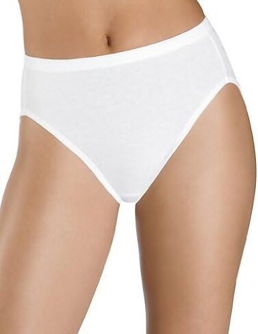 Hanes Cotton Hi-Cut White Panties 7 Pack (10, White) in Saudi Arabia