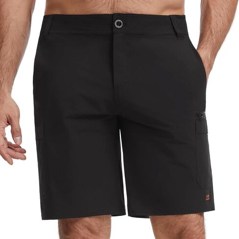 BASSDASH Men’s 9" Fishing Shorts UPF 50+ Stretch Water Resistant Quick Dry for Hiking with Zipper Pocket FP10M in Saudi Arabia