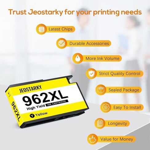 مجموعة خراطيش الحبر 962XL المُعاد تصنيعها للعمل بالحبر HP 962 مع طابعات السلسلة *e التي قامت بتنشيط خدمة hp+ لطابعات HP OfficeJet Pro 9015e 9018e 9010 9025 9020 المكتبية (4 عبوات) in Kuwait