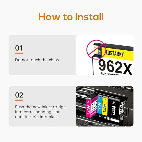 مجموعة خراطيش الحبر 962XL المُعاد تصنيعها للعمل بالحبر HP 962 مع طابعات السلسلة *e التي قامت بتنشيط خدمة hp+ لطابعات HP OfficeJet Pro 9015e 9018e 9010 9025 9020 المكتبية (4 عبوات) in Kuwait