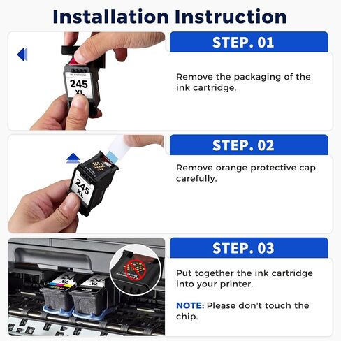 خرطوشة حبر MEGAIN 245XL 246XL بديلة لـ Canon 245 246 XL PG245 CL246 لخراطيش حبر Canon PIXMA MG2525 MG3022 MX490 TS202 TS3322 TR4520 TS302 TR4527 (2 كومبو أسود) in Kuwait