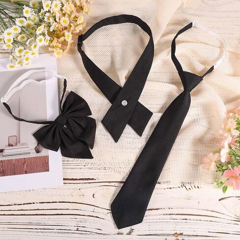 3pcs Black Women's Ties, 3 Styles Pre-Tied Criss-Cross Bow Neck Tie Adjustable Bowties for Shirt Dress Blouse School Uniform Party in Saudi Arabia