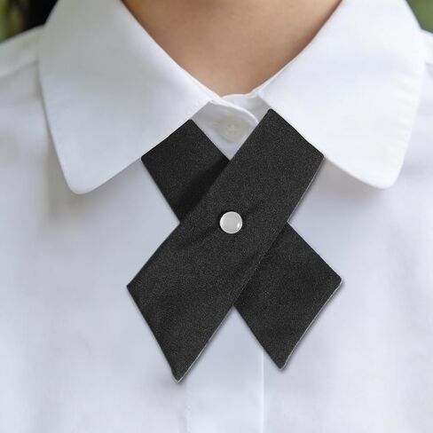 3pcs Black Women's Ties, 3 Styles Pre-Tied Criss-Cross Bow Neck Tie Adjustable Bowties for Shirt Dress Blouse School Uniform Party in Saudi Arabia