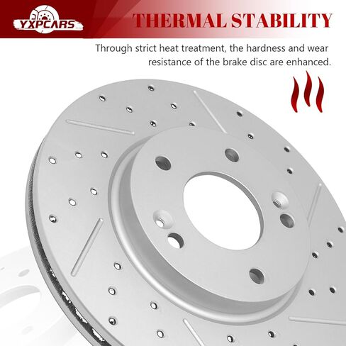 Front & Rear Drilled Slotted Rotors and Ceramic Disc Brake Pads Kit for Hyundai Elantra 2017 2018 2019 2020 2.0L in Kuwait