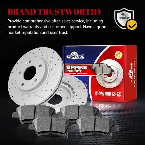 Front & Rear Drilled Slotted Rotors and Ceramic Disc Brake Pads Kit for Hyundai Elantra 2017 2018 2019 2020 2.0L in Kuwait