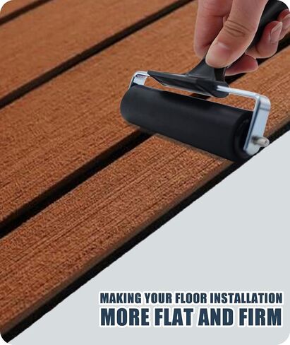 أسطوانة براير مطاطية لأدوات أرضيات القوارب - أسطوانة شريطية لتركيب التزيين، سقف RV، ورق جدران، تنعيم واسع النطاق (4 بوصات، قطعة واحدة) in Kuwait