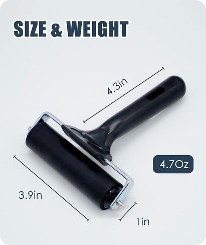 أسطوانة براير مطاطية لأدوات أرضيات القوارب - أسطوانة شريطية لتركيب التزيين، سقف RV، ورق جدران، تنعيم واسع النطاق (4 بوصات، قطعة واحدة) in Kuwait