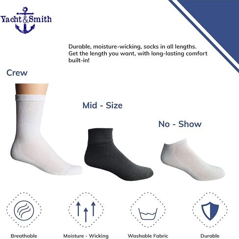 Yacht & Smith 24 PAIRS Mens Military Thick Padded Terry Lined Cotton Bulk Socks in Saudi Arabia