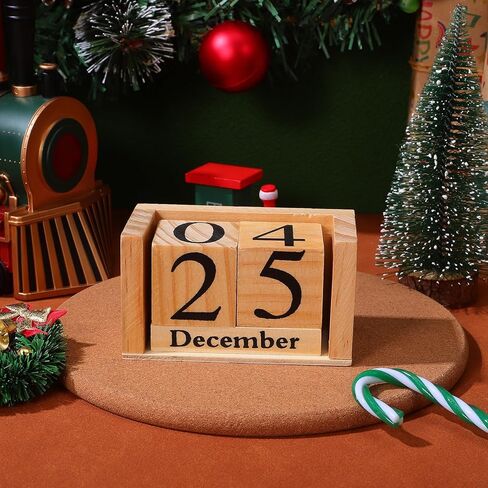 Wooden Block Perpetual Desk Calendar Vintage Style Wooden Cube Block, Cute Date Display Desk Accessories for Home Office Decor, Teacher, Classroom in Saudi Arabia
