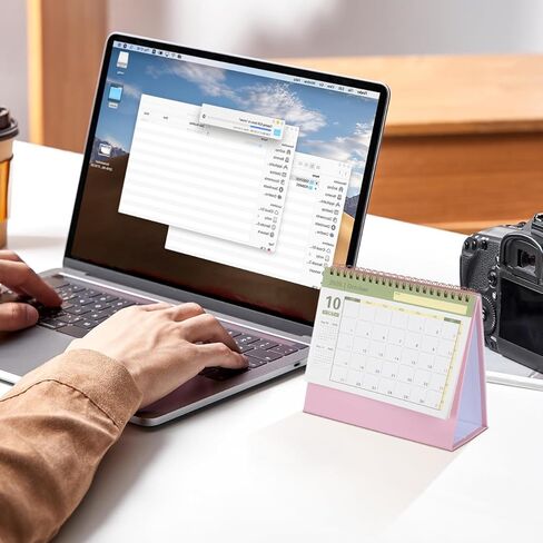 تقويم مكتب NUOBESTY 2026 تقويم مكتب صغير 18 شهرًا واقفًا مخطط شهري للمنزل والمدرسة وردي 19x16.5 سم in Kuwait