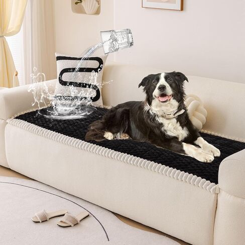 أغطية أريكة الكلاب الغامضة القابلة للتنفس من STACYPIK، غطاء أريكة غير قابل للانزلاق قابل للغسل، واقي أثاث الحيوانات الأليفة الكاكي لـ 3 وسائد، غطاء وسادة أريكة مخطط هندسي مضاد للوبر للحيوانات الأليفة - 27.6 × 82.7 بوصة in Kuwait