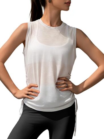 SOFIA'S CHOICE Women Hoodies Sleeveless Tank Tops Summer Workout Gym Running Athletic Shirts in Saudi Arabia