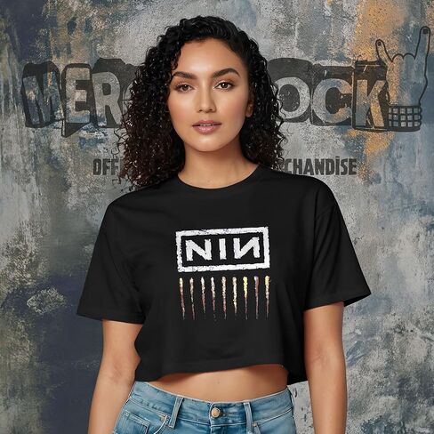 Nine Inch Nails Women's Downward Spiral Crop Top T-Shirt Black | Officially Licensed Merchandise in Saudi Arabia