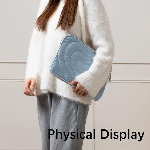 Laptop 11/13 inch Computer Bag Stocking Stuffers Candy Color Heart Shape Liner Laptop Sleeve Tablet Bag Zipper Nice Gift (11 inch,Blue) in Saudi Arabia