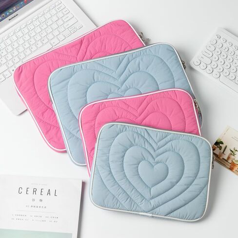 Laptop 11/13 inch Computer Bag Stocking Stuffers Candy Color Heart Shape Liner Laptop Sleeve Tablet Bag Zipper Nice Gift (11 inch,Blue) in Saudi Arabia