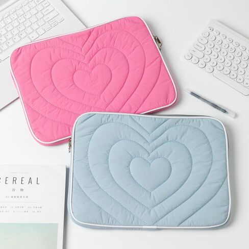 Laptop 11/13 inch Computer Bag Stocking Stuffers Candy Color Heart Shape Liner Laptop Sleeve Tablet Bag Zipper Nice Gift (11 inch,Blue) in Saudi Arabia