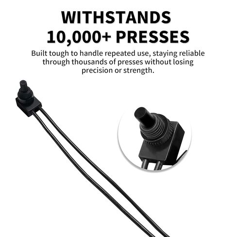 Push Button Switch ZING Ear ZE -107S ON Off Waterproof SPST Switch for Lamps Light Fixtures Appliances Automotive and Fans Replacement Part with 6" Lines in Saudi Arabia