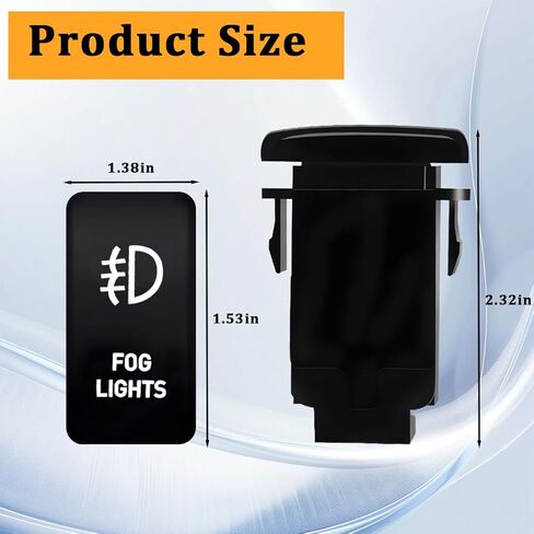 Car LED Fog Light Symbol Push Button, 12V Vehicle Fog Lamp Symbol Backlit On-Off Switch with Connector Wire, Auto Push Button Replacement, Compatible with 4-Runner Fortuner Hilux (Blue) in Saudi Arabia