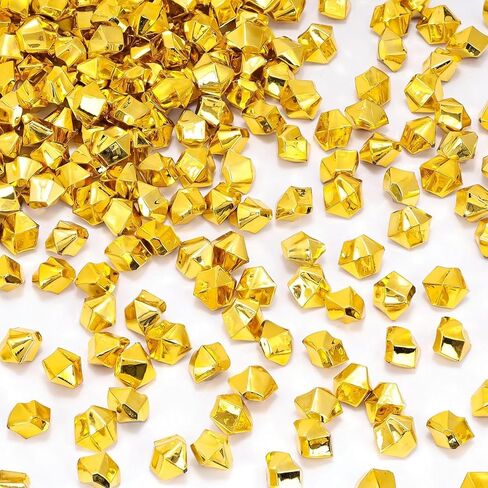 DomeStar 520PCS Fake Gold Ice Rocks, 0.5inch Gold Acrylic Ice Fake Plastic Gold Nuggets for Vases Fillers Table Scatters Decoration in Kuwait