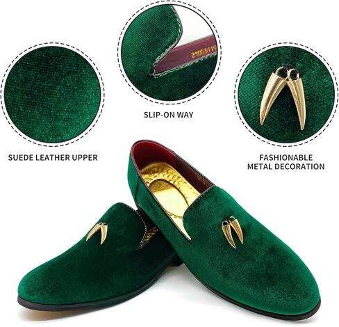 شبشب رجالي من MHB Penny سهل الارتداء مخملي من الجلد السويدي الفاخر، شبشب معدني للتدخين in Kuwait