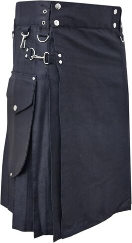 Men’s Scottish Handmade Traditional Utility Kilt with Chrome Hooks & Round Pocket in Saudi Arabia