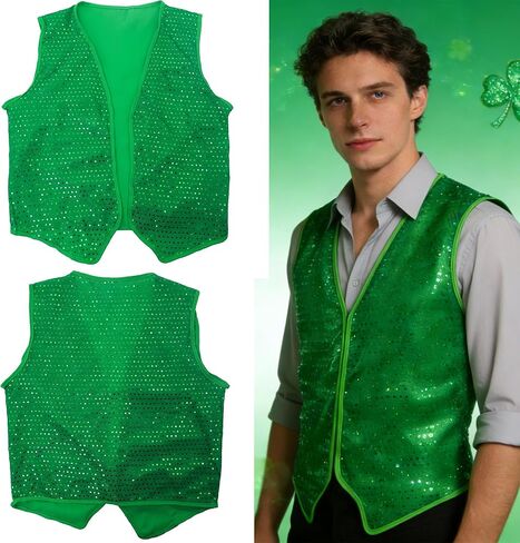 سترة IZUS St. Patrick's Day الأيرلندية الخضراء خفيفة الوزن للحفلات الاحتفالية للرجال في العطلات الأيرلندية متوسطة الحجم in Saudi Arabia