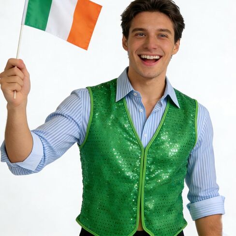 سترة IZUS St. Patrick's Day الأيرلندية الخضراء خفيفة الوزن للحفلات الاحتفالية للرجال في العطلات الأيرلندية متوسطة الحجم in Saudi Arabia