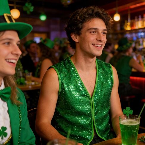 سترة IZUS St. Patrick's Day الأيرلندية الخضراء خفيفة الوزن للحفلات الاحتفالية للرجال في العطلات الأيرلندية متوسطة الحجم in Saudi Arabia