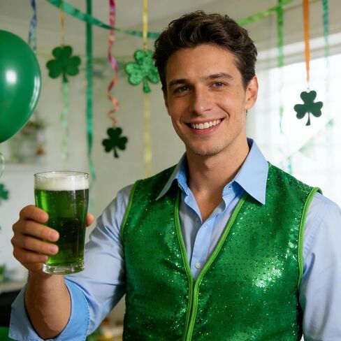 سترة IZUS St. Patrick's Day الأيرلندية الخضراء خفيفة الوزن للحفلات الاحتفالية للرجال في العطلات الأيرلندية متوسطة الحجم in Saudi Arabia