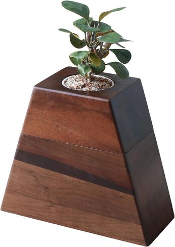 Walnut Wooden Urn for Adult Human Ashes with Removable Planter Lid- Handcrafted Plant Urn for Loved Ones and Beloved Pets, Cremation Wooden Urn by Miaowooy in Saudi Arabia