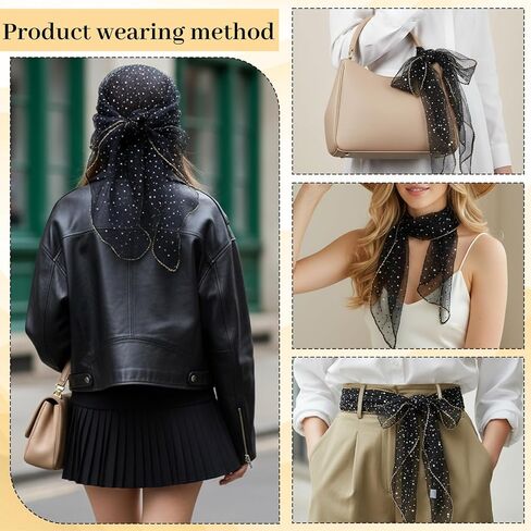 وشاح لامع، 31.5 بوصة مربعة لامعة وشاح الرأس الترتر وشاح الرأس للنساء باندانا وشال متعدد الاستخدامات in Kuwait