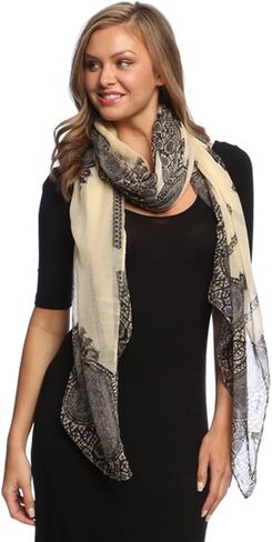 Peach Couture Summer Fashion Vintage Damask Pattern long Scarf Shawl Sarong in Kuwait