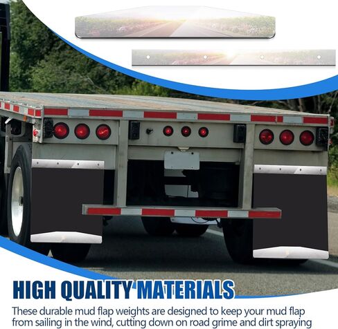 2 Pcs 4 x 24 Inch Mud Flap Weight with 2 Pcs 2 x 24 Inch Top Plate Steel Weights & Bottom Plates with 3 Welded Studs for Semi Truck Mud Flaps, Universal Fit for 24" Wide Flaps in Saudi Arabia