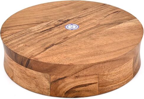 وعاء خشب أكاسيا ذو لمسة نهائية طبيعية من كايزن كاسا - لمسة طاولة خشبية مزخرفة للديكور المنزلي الحديث والمزرعة والبوهو (12 بوصة × 12 بوصة × 2.5 بوصة) in Kuwait