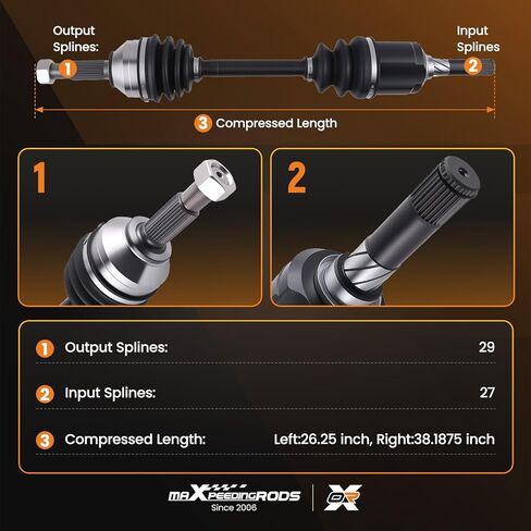 maXpeedingrods Pair (2) Front CV Axle Shaft Assembly for Nissan Rogue 2008-2013, Rogue Select 2014-2015, L4 2.5L AWD, Left and Right, Replace# 39101JG04C 39100JM10A in Saudi Arabia