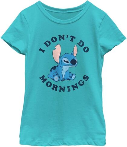 Disney Lilo Stitch Mornings Girl's Solid Crew Tee Pink in Saudi Arabia