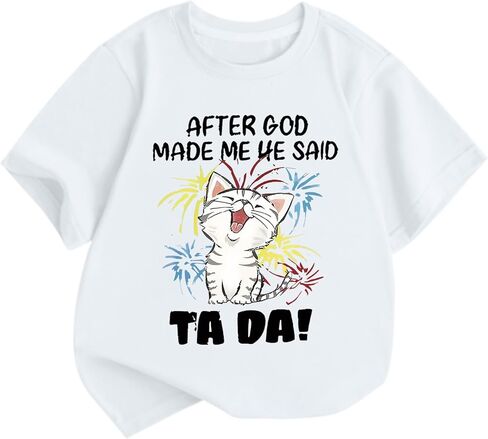 Cute Girls Cat Christian Shirt Graphic Tees God Jesus Shirts for Kids Bible Verse Inspirational Religious Tshirts in Saudi Arabia