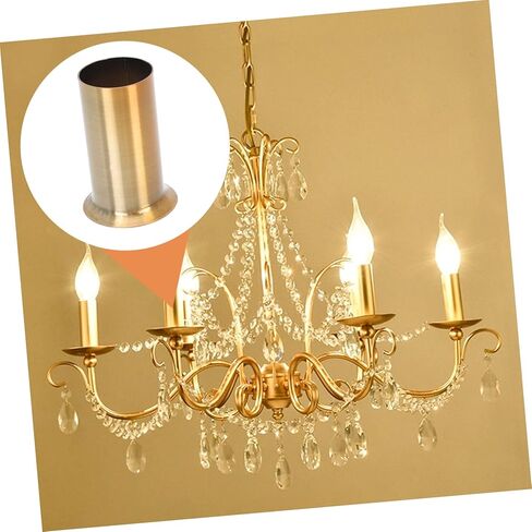 10-Piece Crystal Chandelier Candle Holder Sleeves Elegant Lamp Base Covers for Home Decor Iron Lamp Tube Suitable for Candle Lights in Saudi Arabia