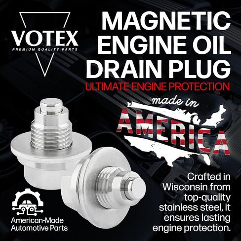 Votex - Magnetic Oil Drain Plug fits Lexus GX550 (2024-2026) - 3.4 Liter - 6 Cylinder - Made in USA - Stainless Steel - Part Number 90341-12024 in Saudi Arabia