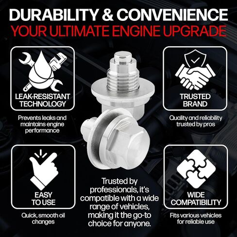 Votex - Magnetic Oil Drain Plug fits Lexus GX550 (2024-2026) - 3.4 Liter - 6 Cylinder - Made in USA - Stainless Steel - Part Number 90341-12024 in Saudi Arabia