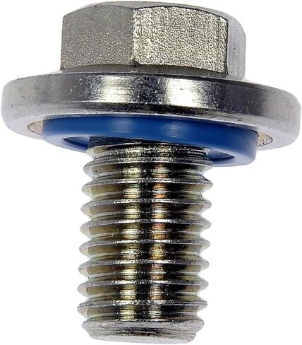 KarParts360 For GMC Sierra 2020 21 22 23 2024 Engine Oil Drain Plug | Steel/Rubber Material | Silver/Blue | 8.8 Bolt Grade | Conventional Drain Method | Gasket Type | Replacement For 55577568 in Saudi Arabia