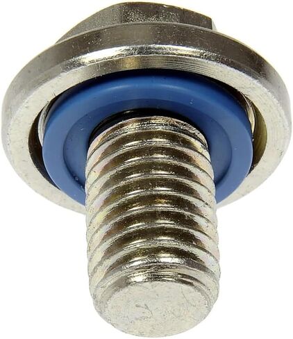 KarParts360 For GMC Sierra 2020 21 22 23 2024 Engine Oil Drain Plug | Steel/Rubber Material | Silver/Blue | 8.8 Bolt Grade | Conventional Drain Method | Gasket Type | Replacement For 55577568 in Saudi Arabia
