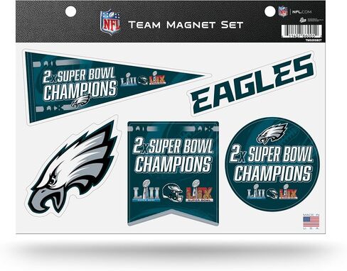 مجموعة ملاءات مغناطيسية لفريق أبطال السوبر بول NFL Kansas City Chiefs 2023 من Rico Industries مقاس 8.5 بوصة × 11 بوصة - ديكور منزلي - ثلاجة، مكتب، مطبخ، أبيض in Kuwait