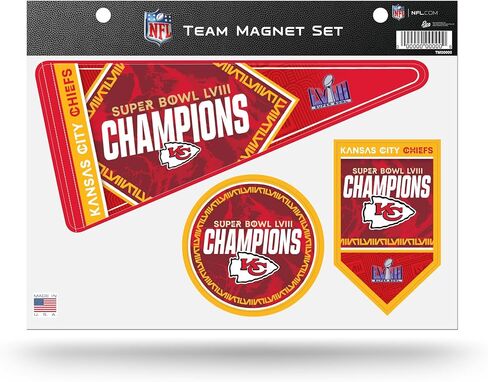 مجموعة ملاءات مغناطيسية لفريق أبطال السوبر بول NFL Kansas City Chiefs 2023 من Rico Industries مقاس 8.5 بوصة × 11 بوصة - ديكور منزلي - ثلاجة، مكتب، مطبخ، أبيض in Kuwait