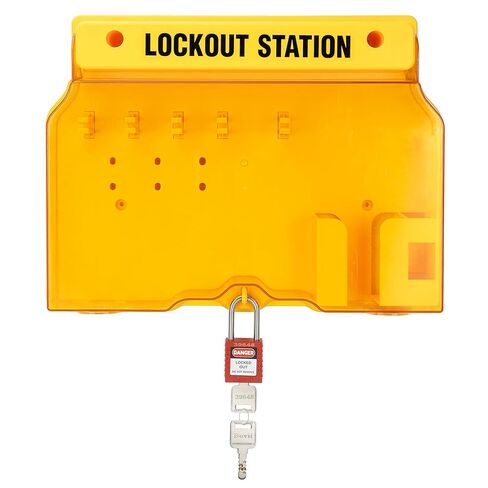 Lockout Tagout Station, Loto Station for 10 Safety Padlocks, Lockout and tagout Station with 1 Padlock and no Other Equipment, Wall Mounted Lockout and tagout kit with Cover for Storage.… in Saudi Arabia