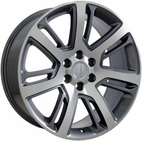 إطارات وإطارات OE Wheels CA88 مقاس 22 بوصة تناسب طراز Escalade مقاس 6x139.7 22x9 مصنوع من المعدن اللامع - هولاندر 4738 - TS-37 AT 285/45-22 (مجموعة من 4) in Saudi Arabia