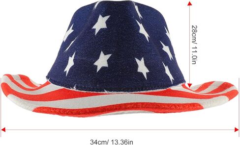 Ciieeo Patriotic Retro Western Cowboy Hat with Flag Design Brim for Men and Women Labor Day Memorial Day Party Accessories Multi in Kuwait